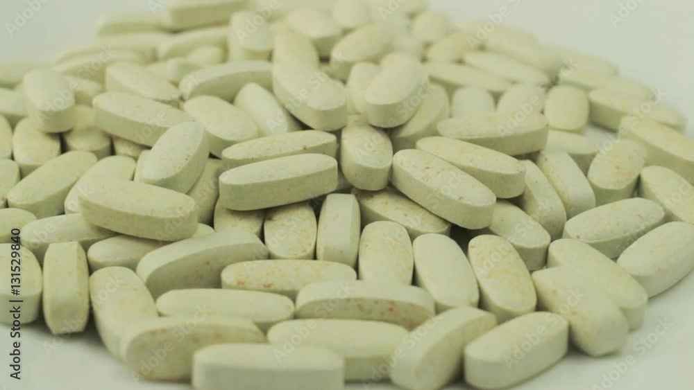Pills rotate on white background Pills rotate on white background