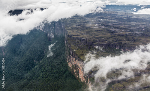 The view from the plane of the tepuy in Canaima National Park - Venezuela, South America