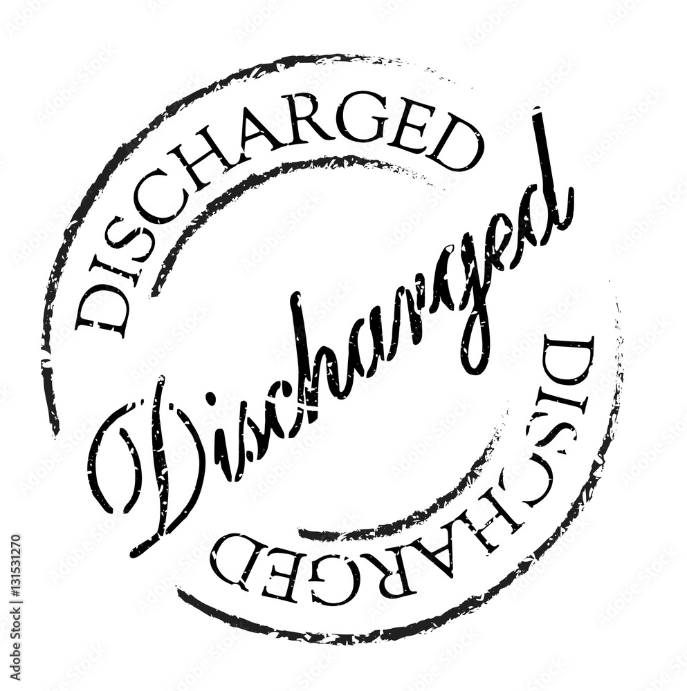 Discharged rubber stamp
