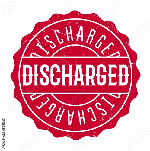 Discharged rubber stamp
