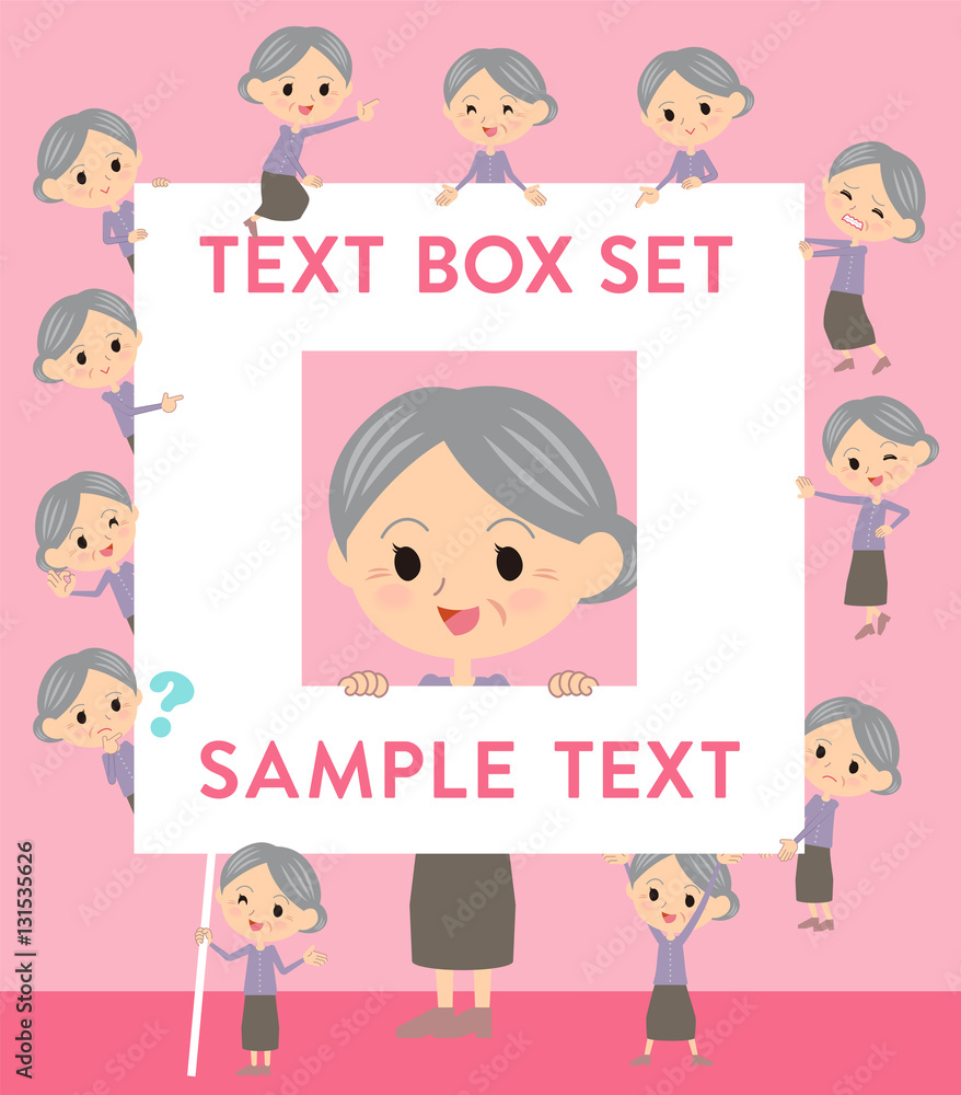Purple clothes grandmother text box Purple clothes grandmother text box