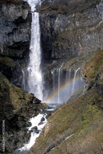 華厳の滝と虹