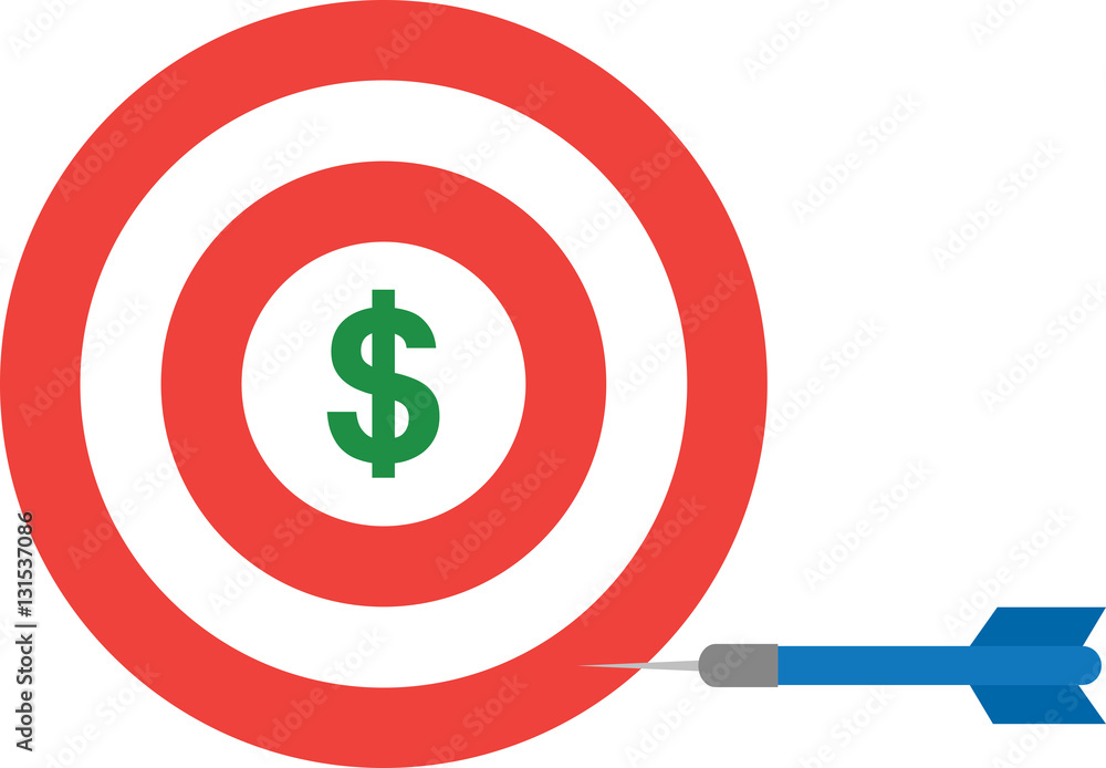 Bullseye with dollar and dart Bullseye with dollar and dart