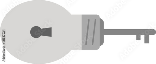 Light bulb with keyhole and key