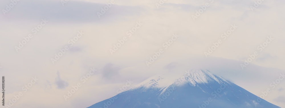 Mount Fuji in clouds