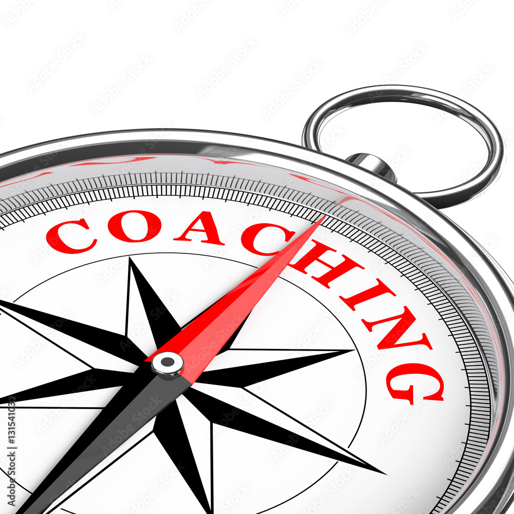 Direction to Coaching Conceptual Compass Closeup. 3d Rendering Direction to Coaching Conceptual Compass Closeup. 3d Rendering