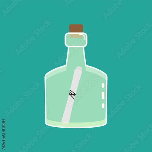  bottle with note stroke icon