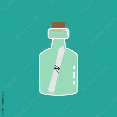  bottle with note stroke icon