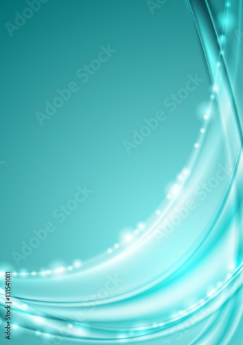 Shiny turquoise abstract waves background