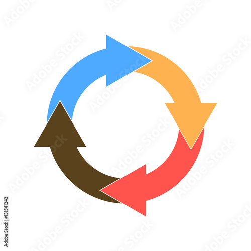 Free Download circle of four colored arrows - GFXLoad