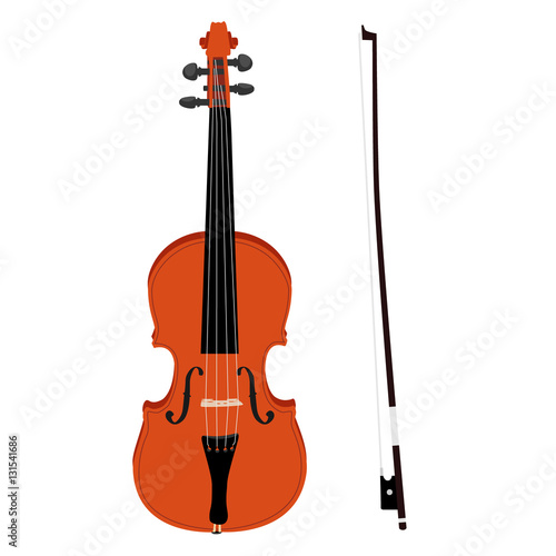 Violin with fiddlestick