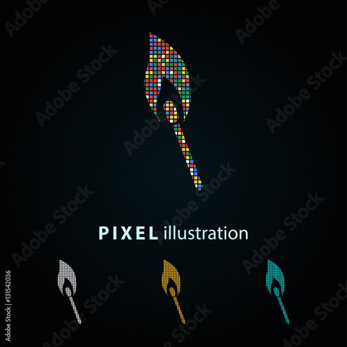 Match - pixel illustration.