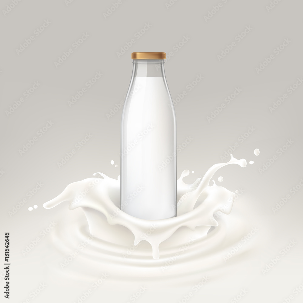 Vector illustration bottle full of milk Vector illustration bottle full of milk