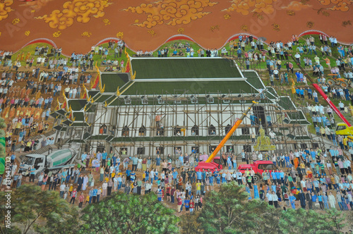 Beautiful paintings of  Wat Khun Inthapramun , Thailand