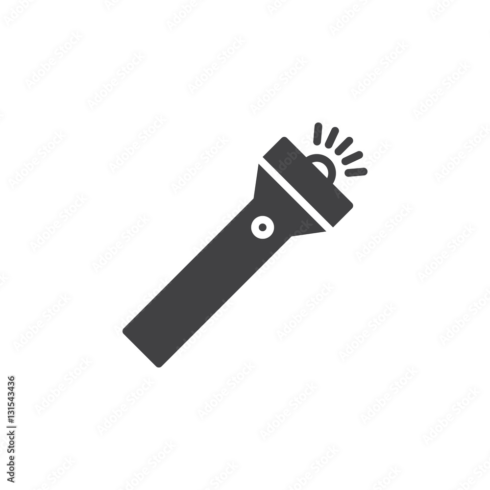 Flashlight icon vector, filled flat sign, solid pictogram isolated on white. Symbol, logo illustration Flashlight icon vector, filled flat sign, solid pictogram isolated on white. Symbol, logo illustration