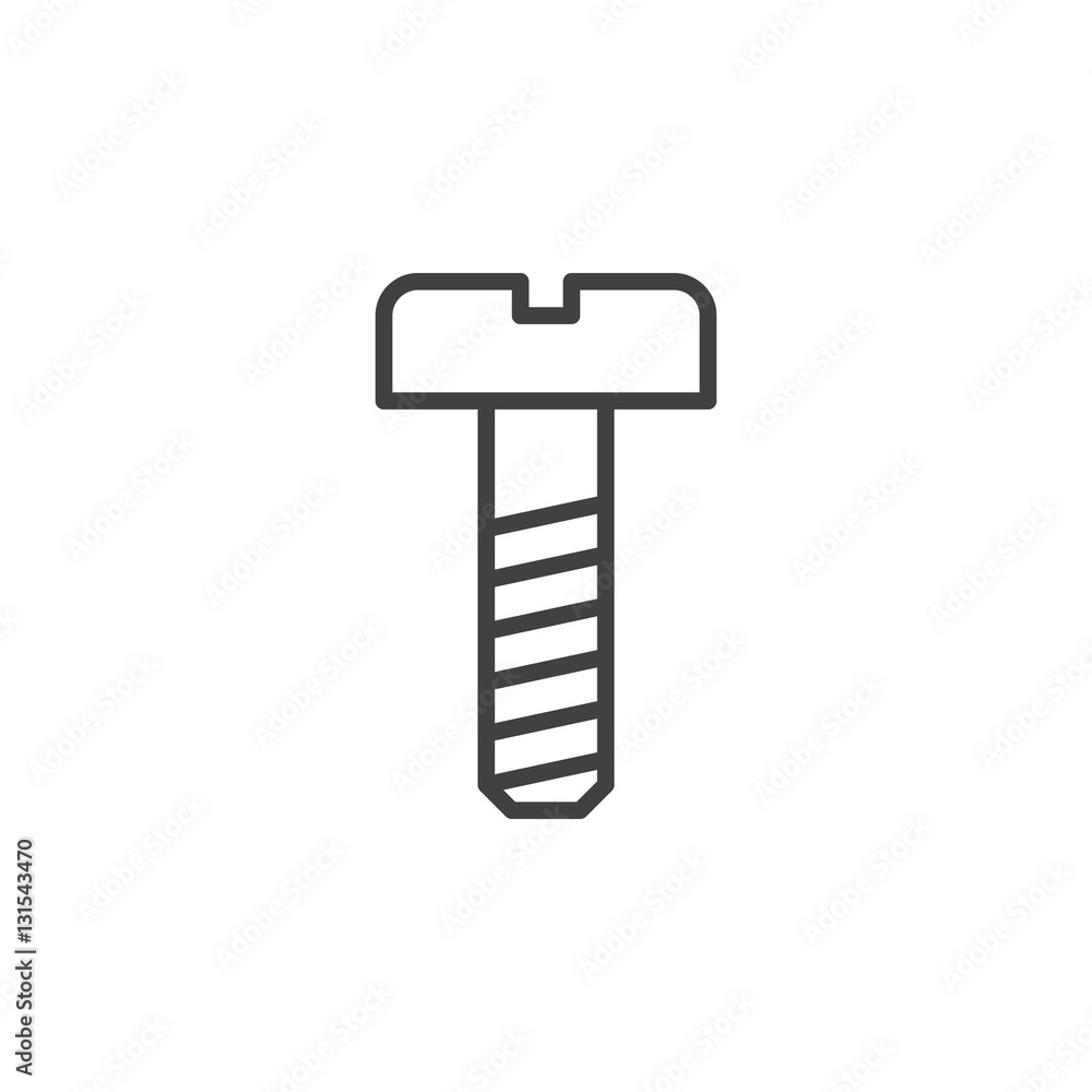 Bolt, screw line icon, outline vector sign, linear pictogram isolated on white. Symbol, logo illustration Bolt, screw line icon, outline vector sign, linear pictogram isolated on white. Symbol, logo illustration