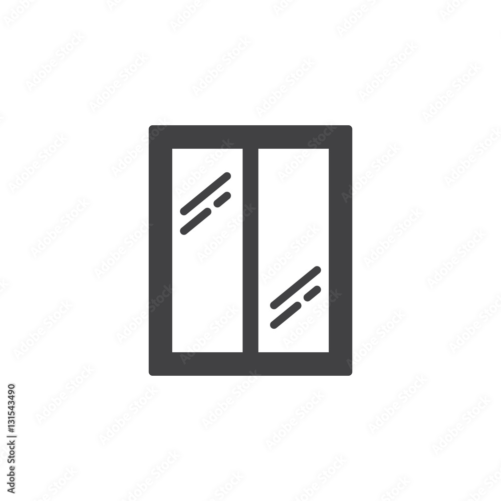 Glass window icon vector, filled flat sign, solid pictogram isolated on white. Symbol, logo illustration Glass window icon vector, filled flat sign, solid pictogram isolated on white. Symbol, logo illustration