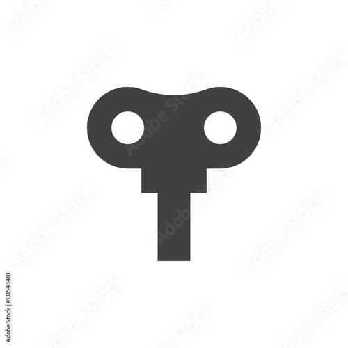 Wind up key icon vector, filled flat sign, solid pictogram isolated on white. Symbol, logo illustration