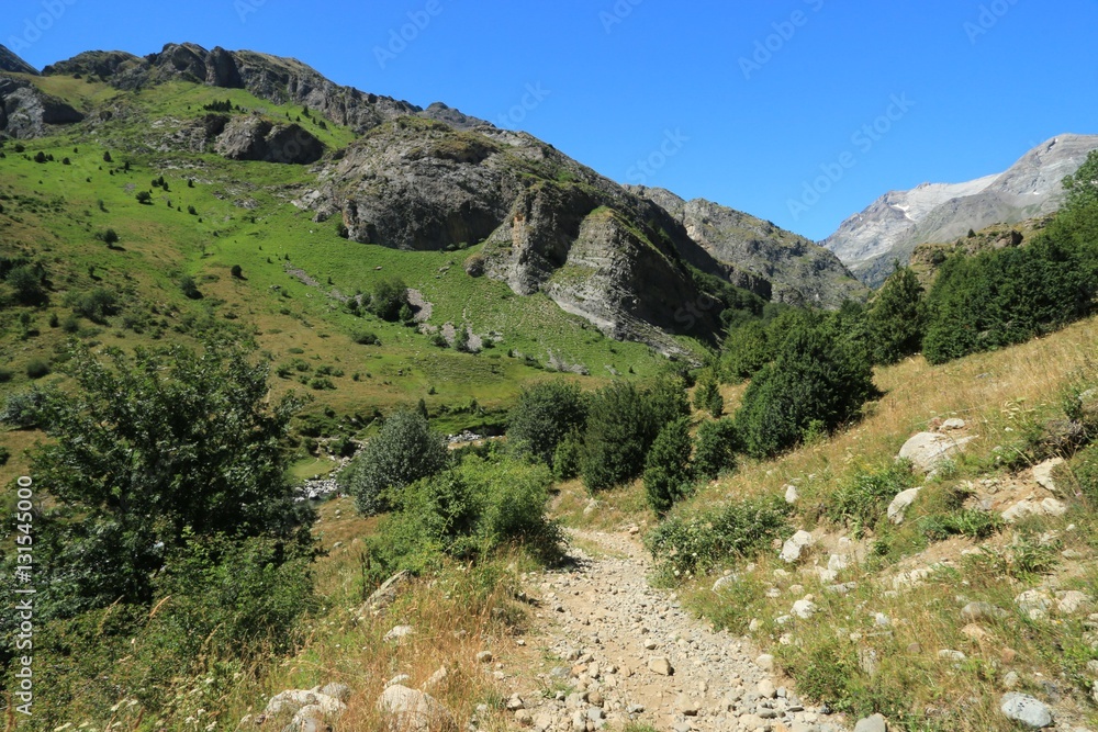 Naklejka premium Landscape of Ordesa National Park, VALLEY OF BUJIRUELO , Pyrenees, Spain. 