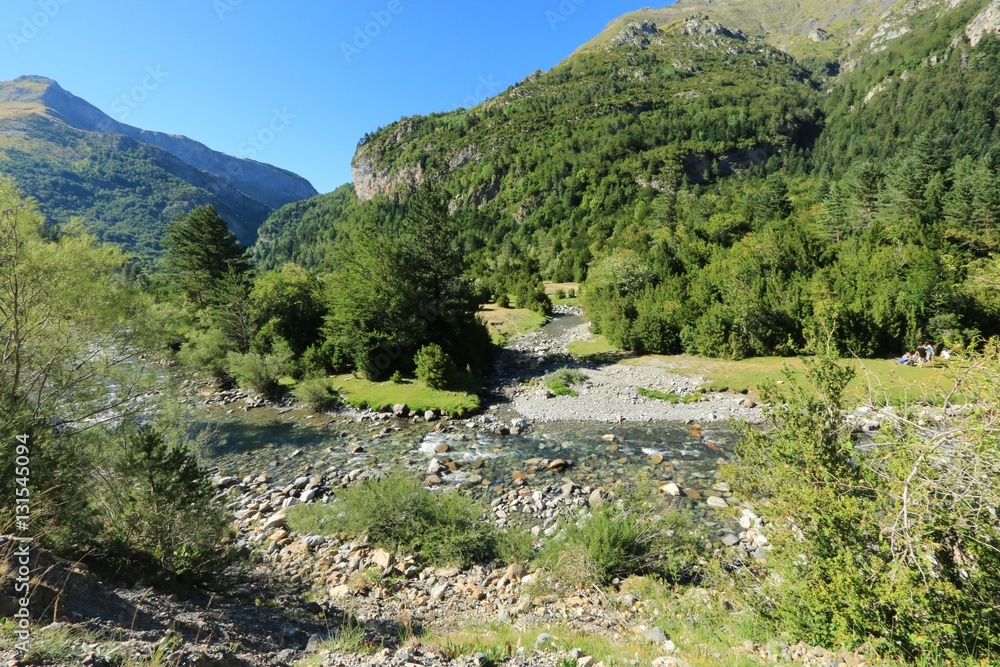 Landscape of Ordesa National Park, VALLEY OF BUJIRUELO , Pyrenees, Spain.
