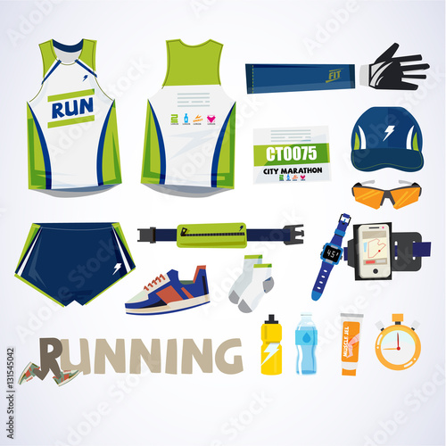 running kit element with typographic for header design. sport co