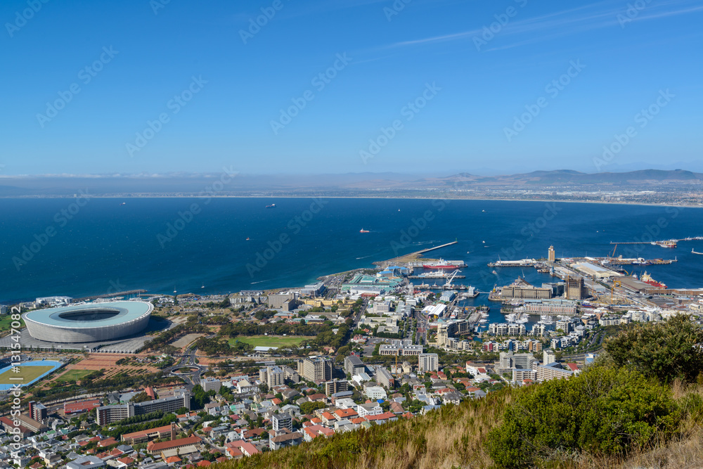 Seapoint, Cape Town Soccer Stadium and V&A (Victoria and Alfred Waterfront) and Cape Town. Western Cape. South Africa