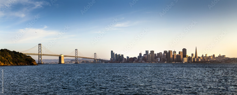 San Francisco City Skyline with Bay Bridge