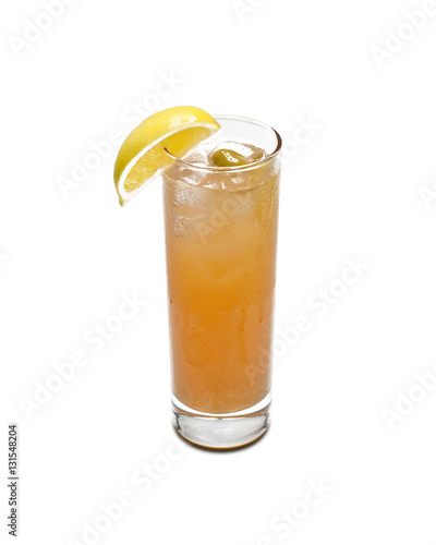 Cocktail on white bockground.