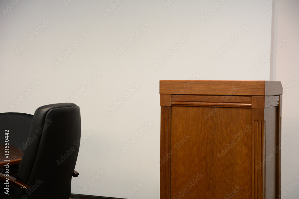 Fototapeta premium Close-up of tribune in conference room