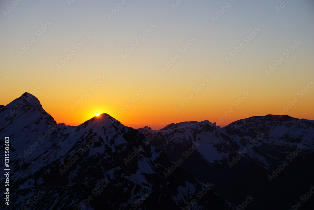 sunset in the alps (on top of Schellschlicht)