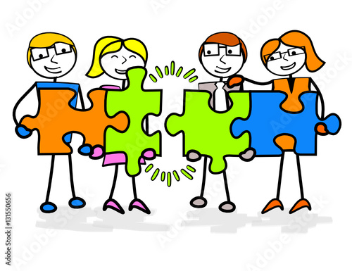 travail d'équipe et pièces de puzzle