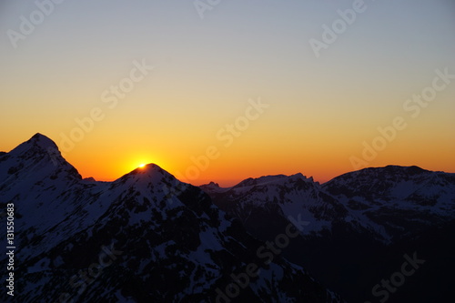 sunset in the alps  on top of Schellschlicht 