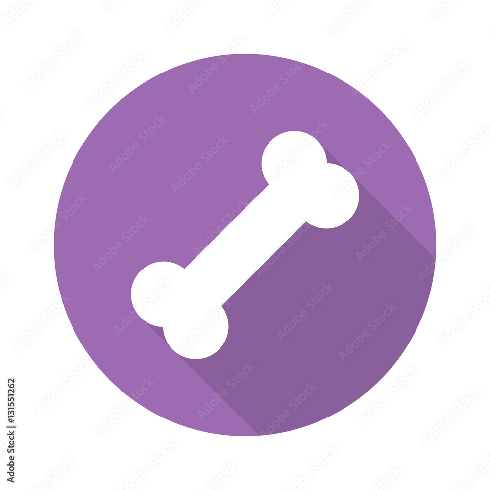 Dog bone icon flat design with long shadow Dog bone icon flat design with long shadow
