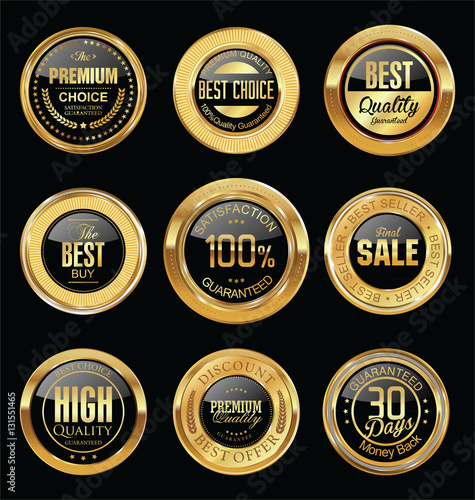 Luxury golden retro badges collection