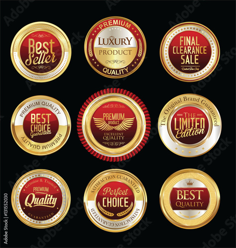 Luxury golden retro badges collection