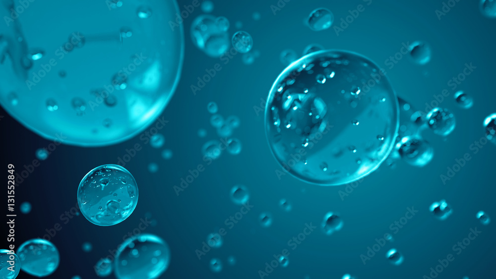 3d render of computer generated water drop. Abstract transparent