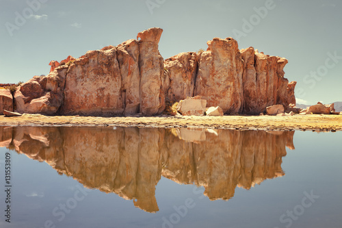 Reflections in Black Lagoon (black lake), Valley of the Rocks, north province Lipez, department Potosi, Bolivia