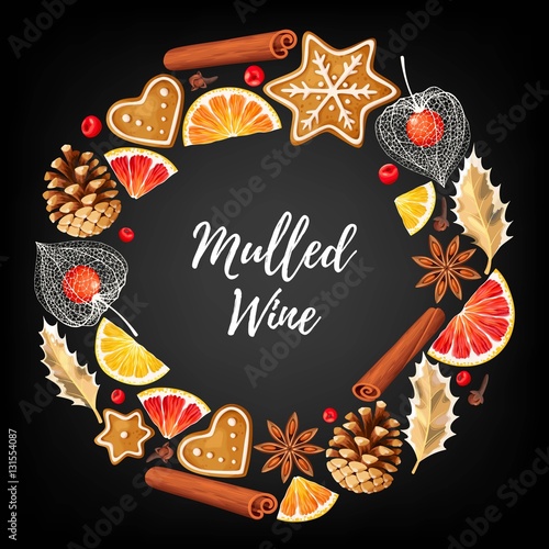 Winter card with gingerbread