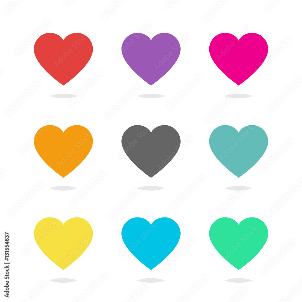 Colorful heart vector set
