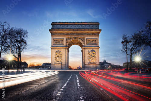 Parisian Sunset - Arc de triomphe and Champs Elysées