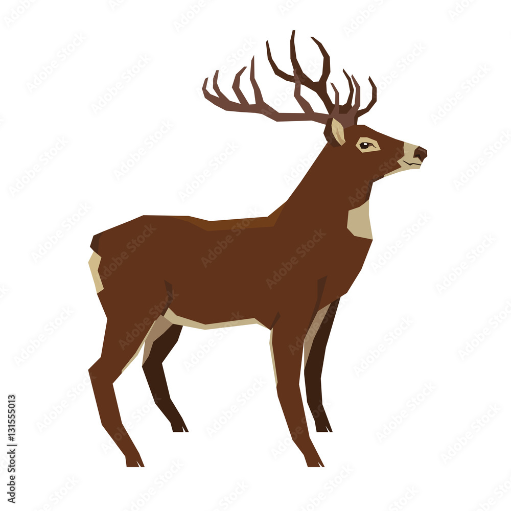 Wild animals collection Deer Geometric style Wild animals collection Deer Geometric style