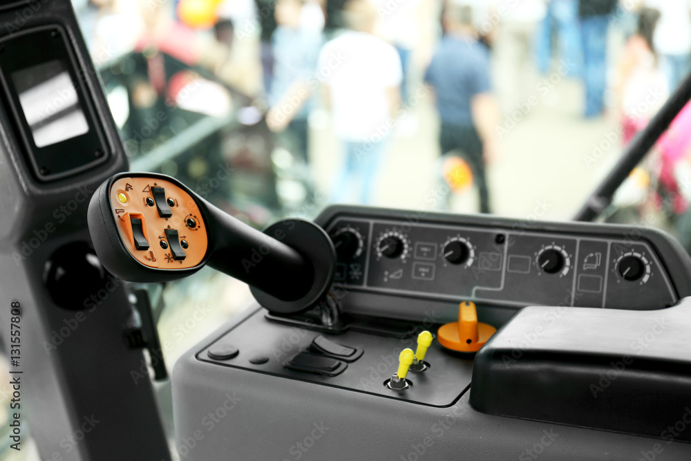 Fototapeta premium Control panel of modern tractor