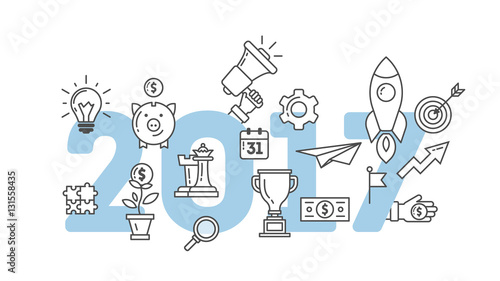 2017 text design idea, investment, promo, success, Vector illustration