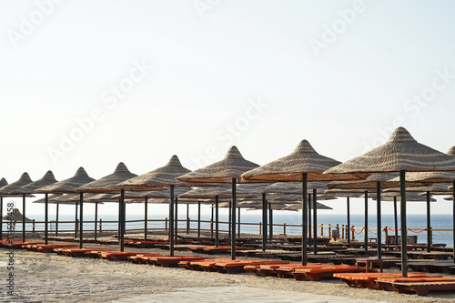 Comfortable beach at a resort in a luxury hotel