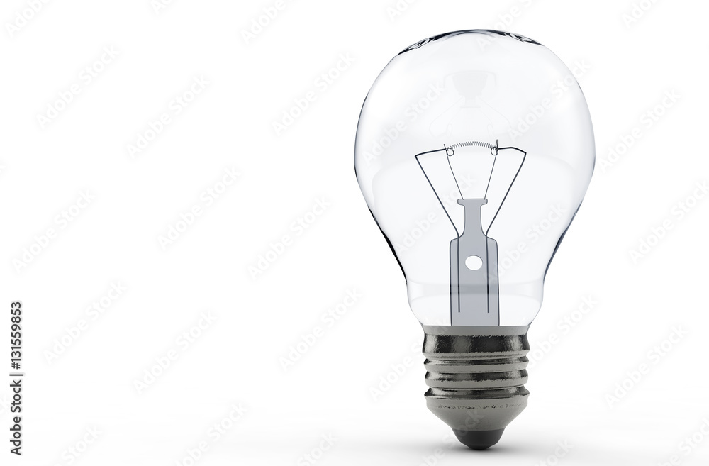 High-quality lightbulb with shadow 3d render