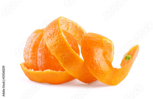 Peel of an orange isolated on white background