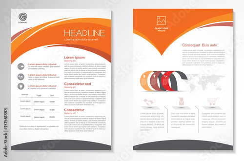 Vector Brochure Flyer design Layout template, size A4, Front page and back page, infographics. Easy to use and edit.