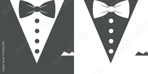 Icono plano smoking gris y blanco