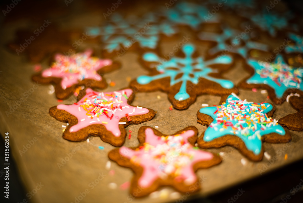 Making Gingerbread Cookies Series. Preparing and cutting dough s Making Gingerbread Cookies Series. Preparing and cutting dough s