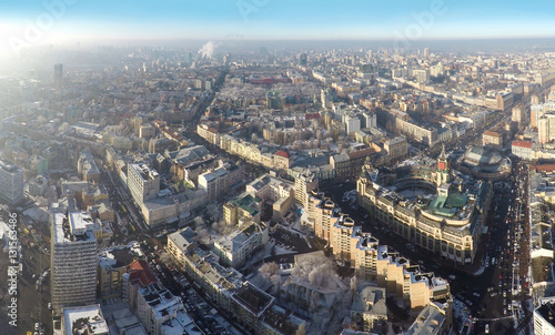 Kiev winter, aerial view